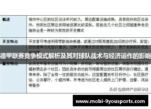 德甲联赛竞争模式解析及其对球队战术与经济运作的影响
